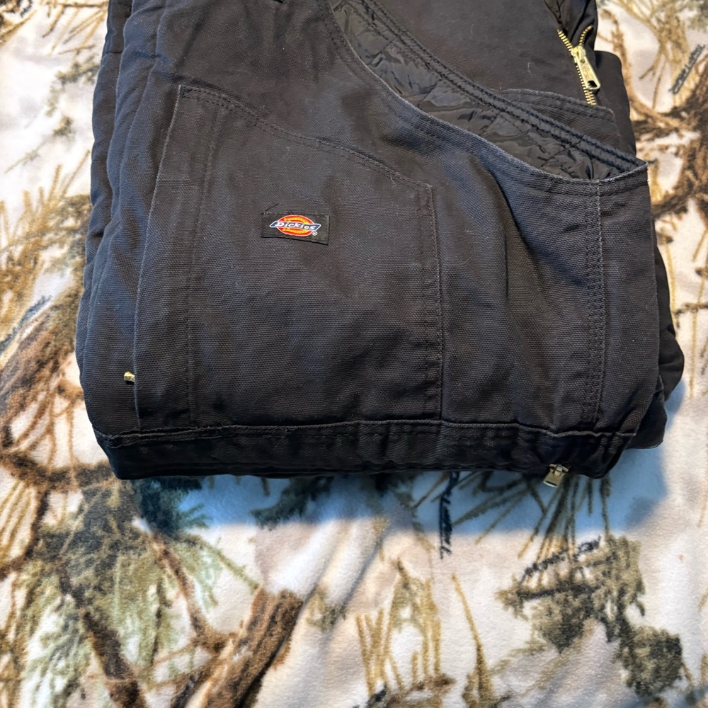 Dickies Black Canvas Overalls with Logo Patch - Picture 2 of 8